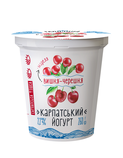 Йогурт ст. 2,2 % 260 г Вишня-Черешня Галичина РД-040334 фото